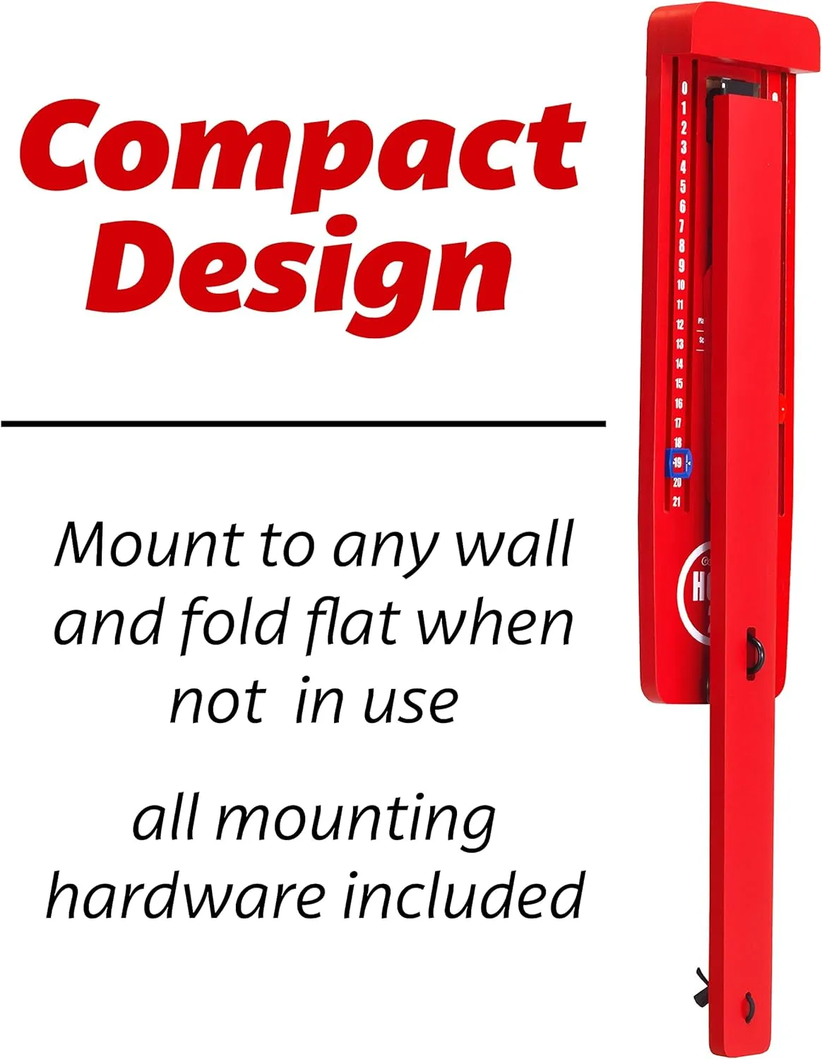 GoSports Hook 21 Wall Mount Ring Swing Game - Play Indoors or Outdoors with Foldable Arm