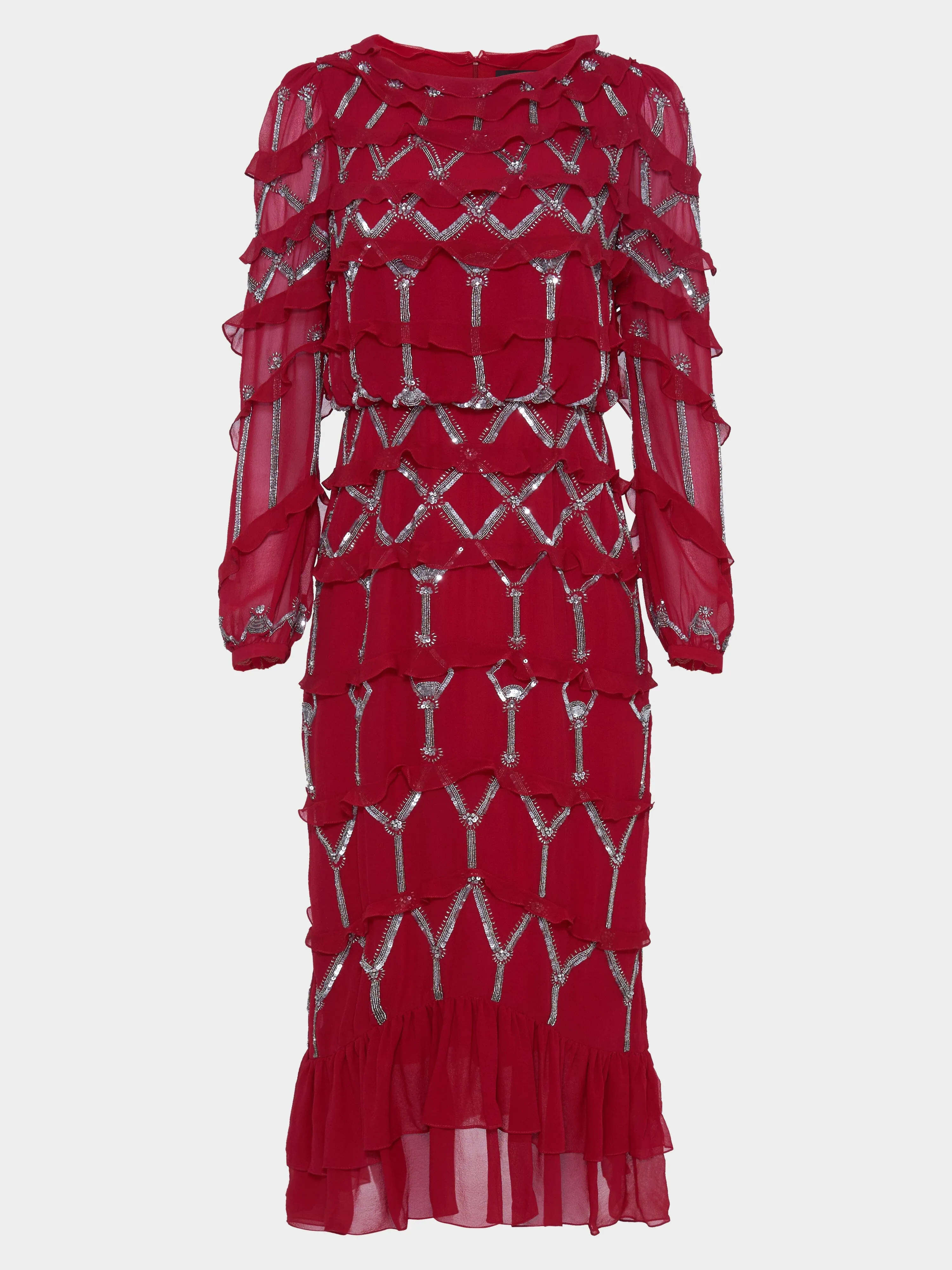 Isa D Dress in Cherry Embroidered