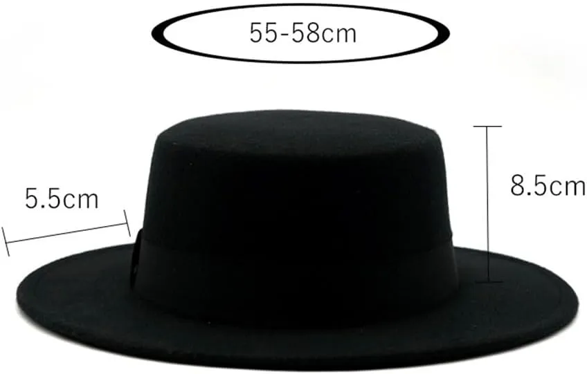 Jazz Hats Vintage Flat Top Bowler Hat Men and Women Gentleman Hat for Women and Men