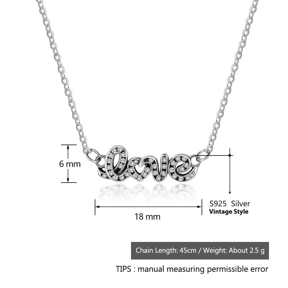 Letter LOVE Pendant For Women Zirconia Stud Necklace For Women