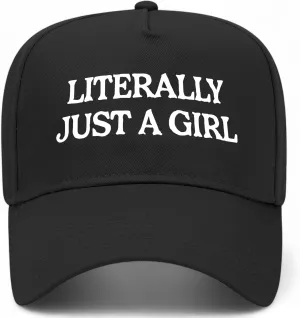Literally Just A Girl Vintage Trucker Hat | Premium Snapback Baseball Hat for Men & Women