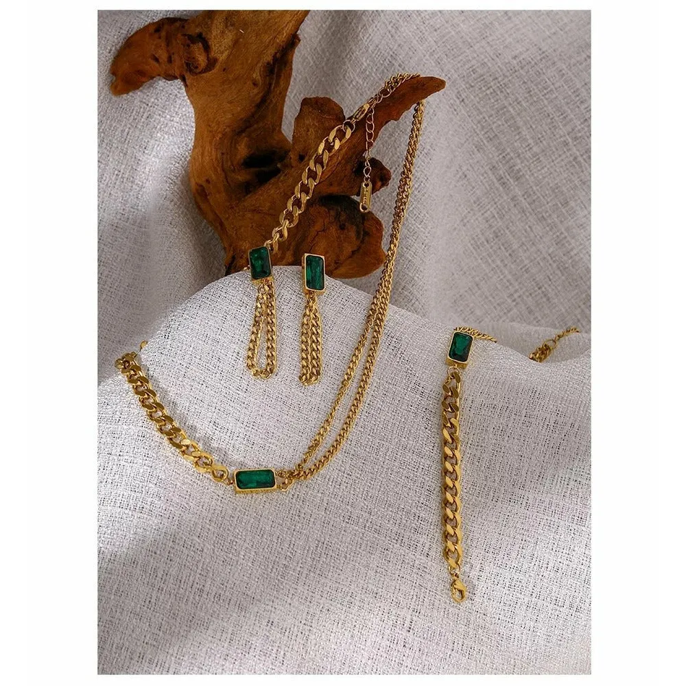 Lux Emerald Green Jewelry Set
