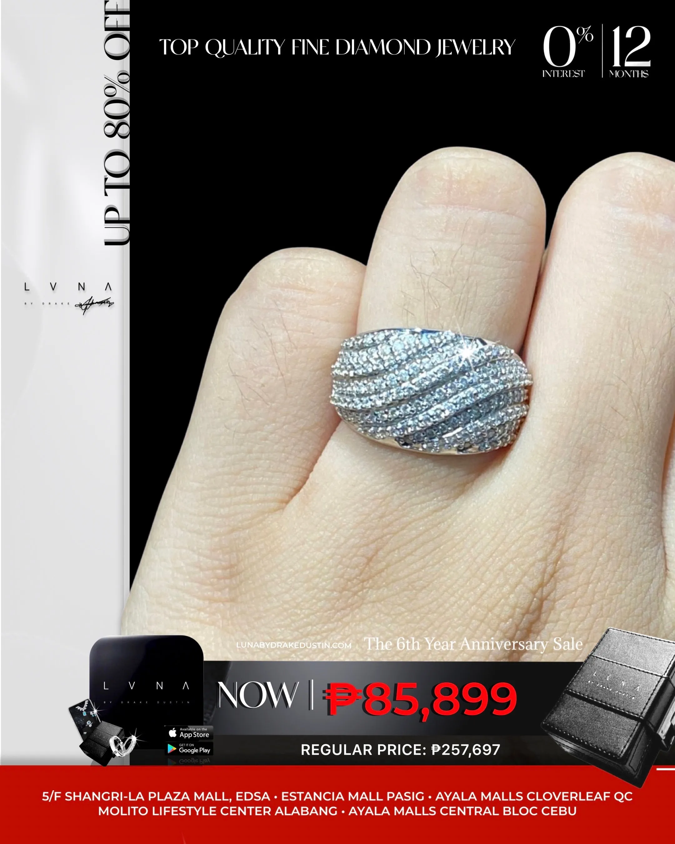 #LVNA2024 | Curved Half Eternity Unisex Millionaire’s Diamond Ring 18kt