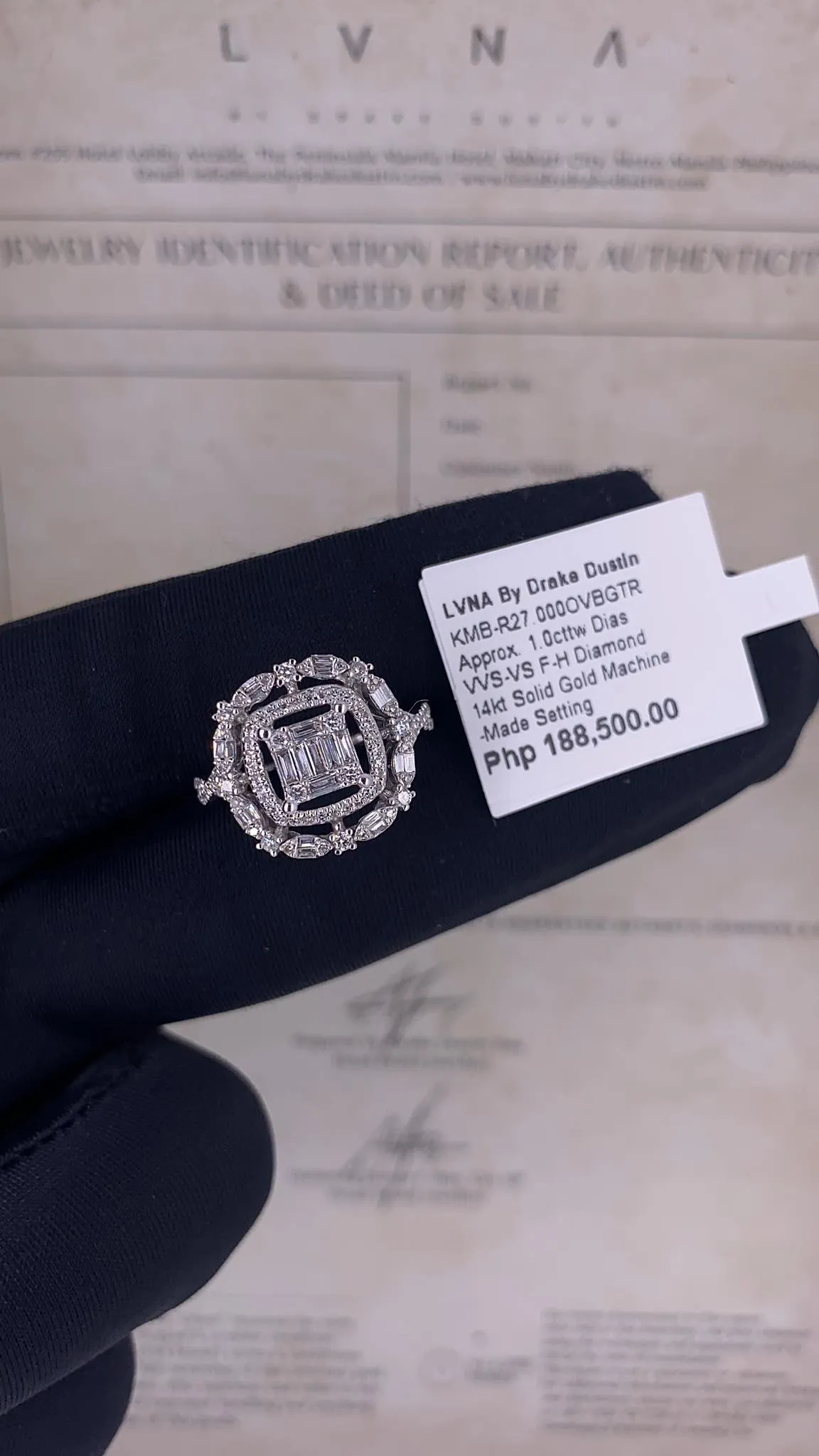#LVNA2024 |  Cushion Baguette Floral Diamond Ring 14kt