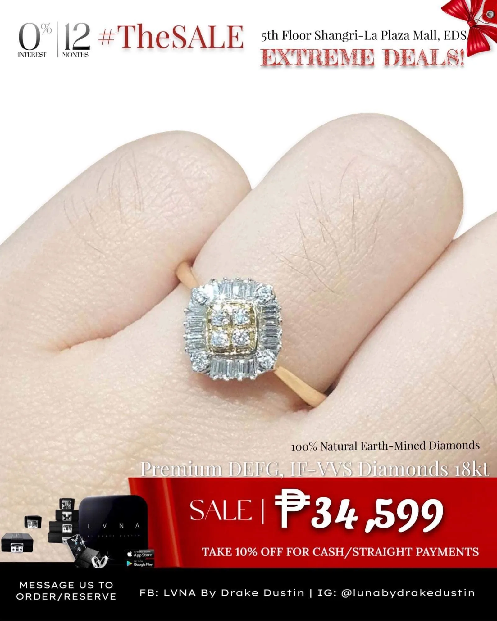 #LVNA2024 | Cushion Round Baguette Diamond Ring 18kt