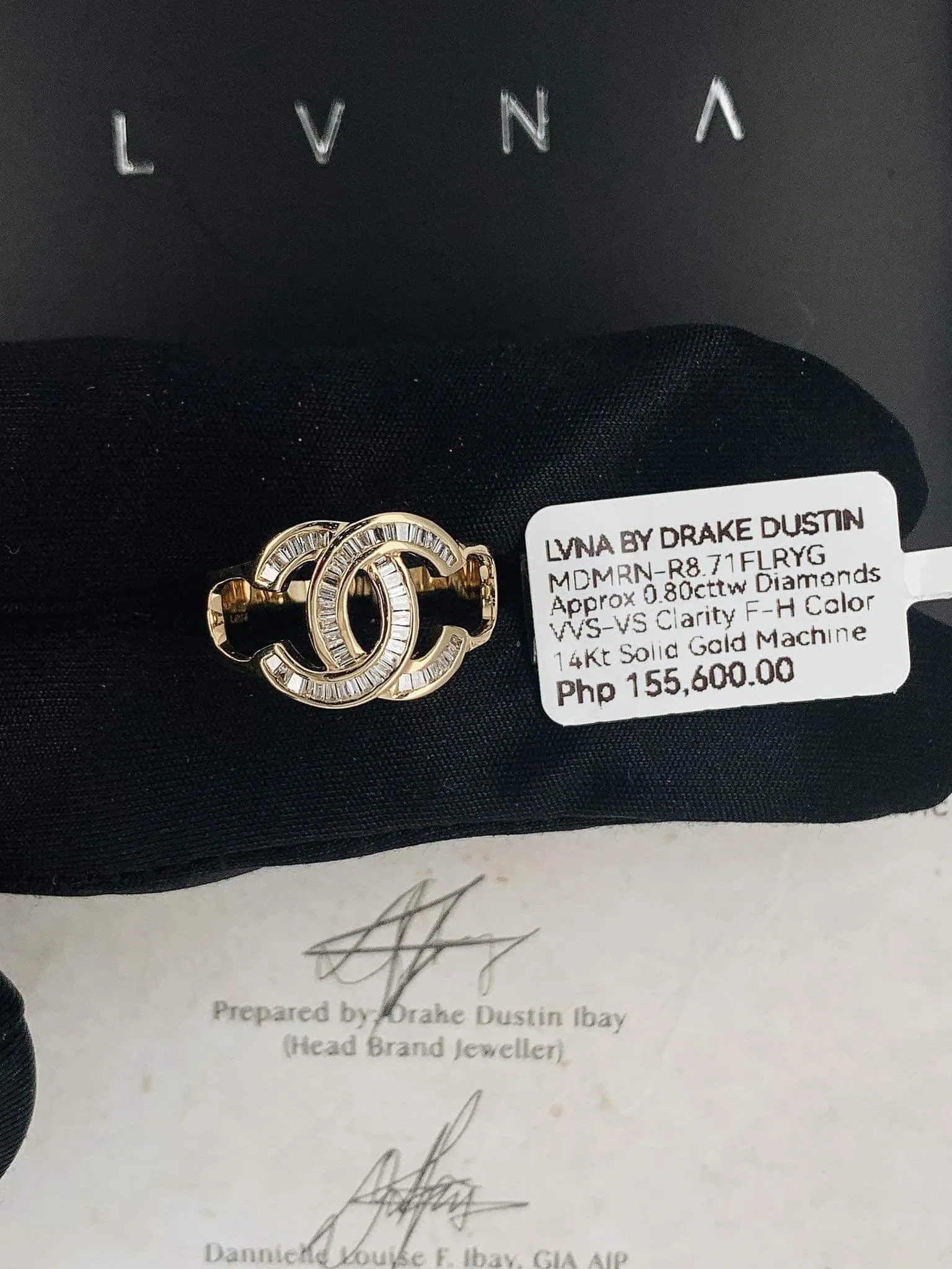 #LVNA2024 | Golden C Shape Diamond Ring 14kt