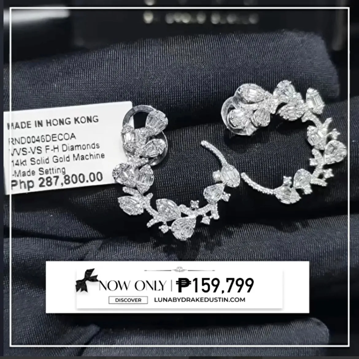 #LVNA2024 | Leaf Creolle Overlap Deco Diamond Earrings 14kt