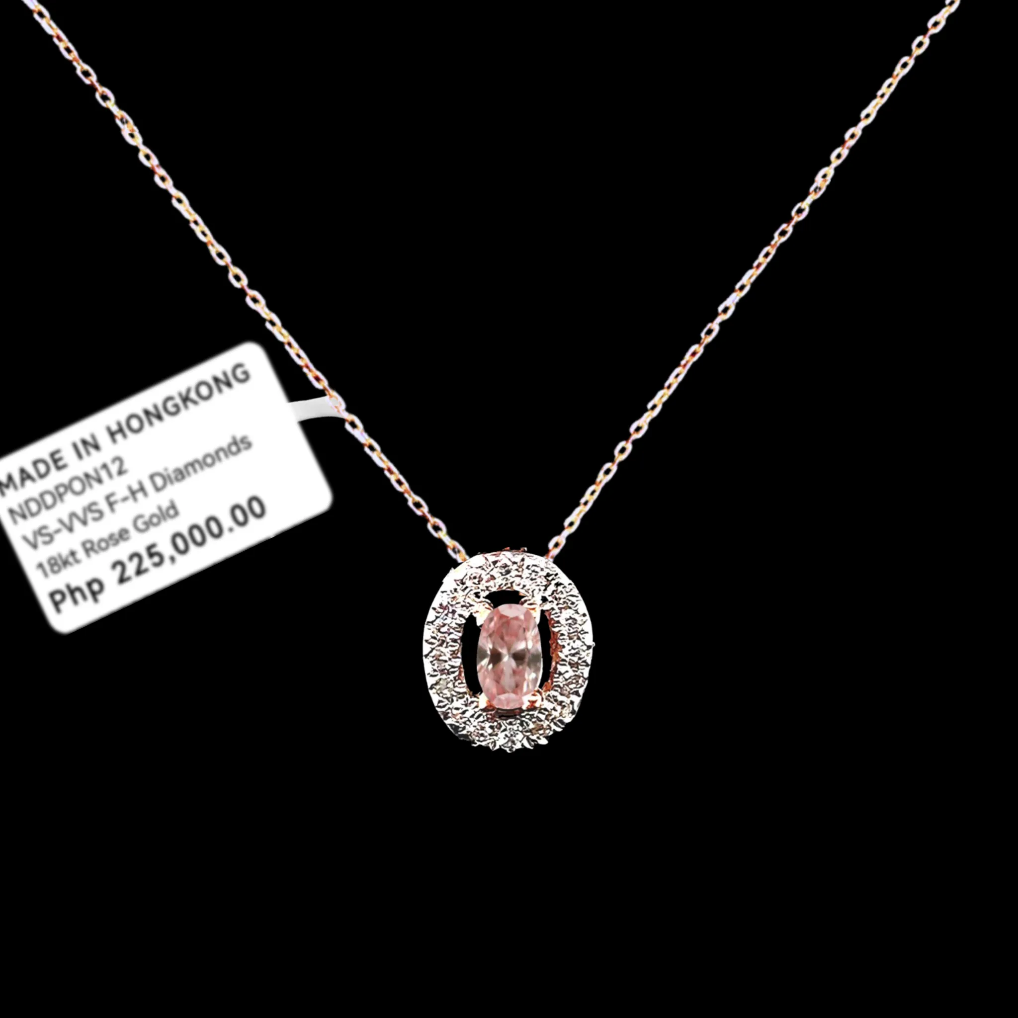 #LVNA2024 | LVNA Signatures 0.42cts Rare Pink Oval Solitaire Colored Diamond Necklace 18kt