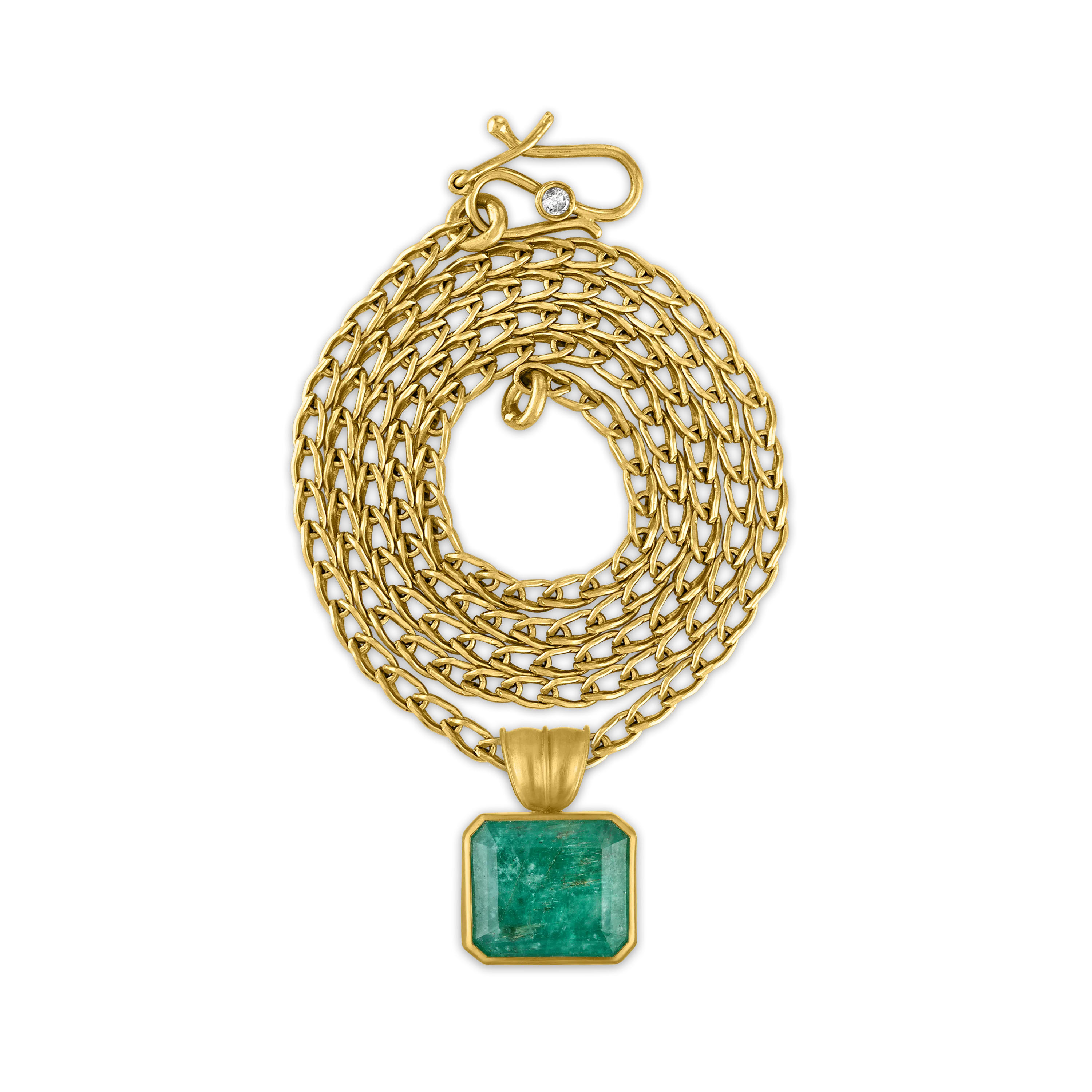 Medium Emerald Block Pendant