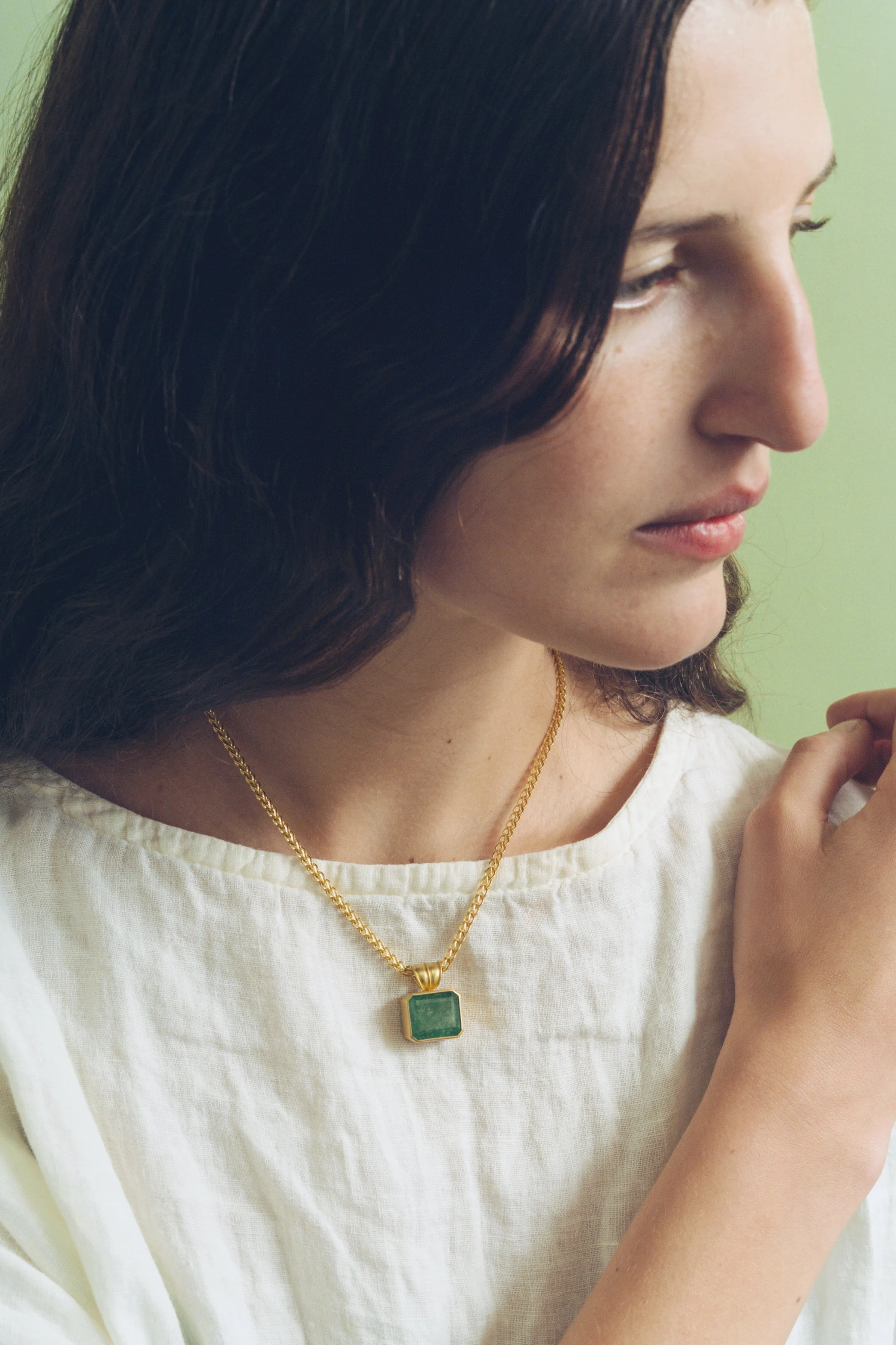 Medium Emerald Block Pendant