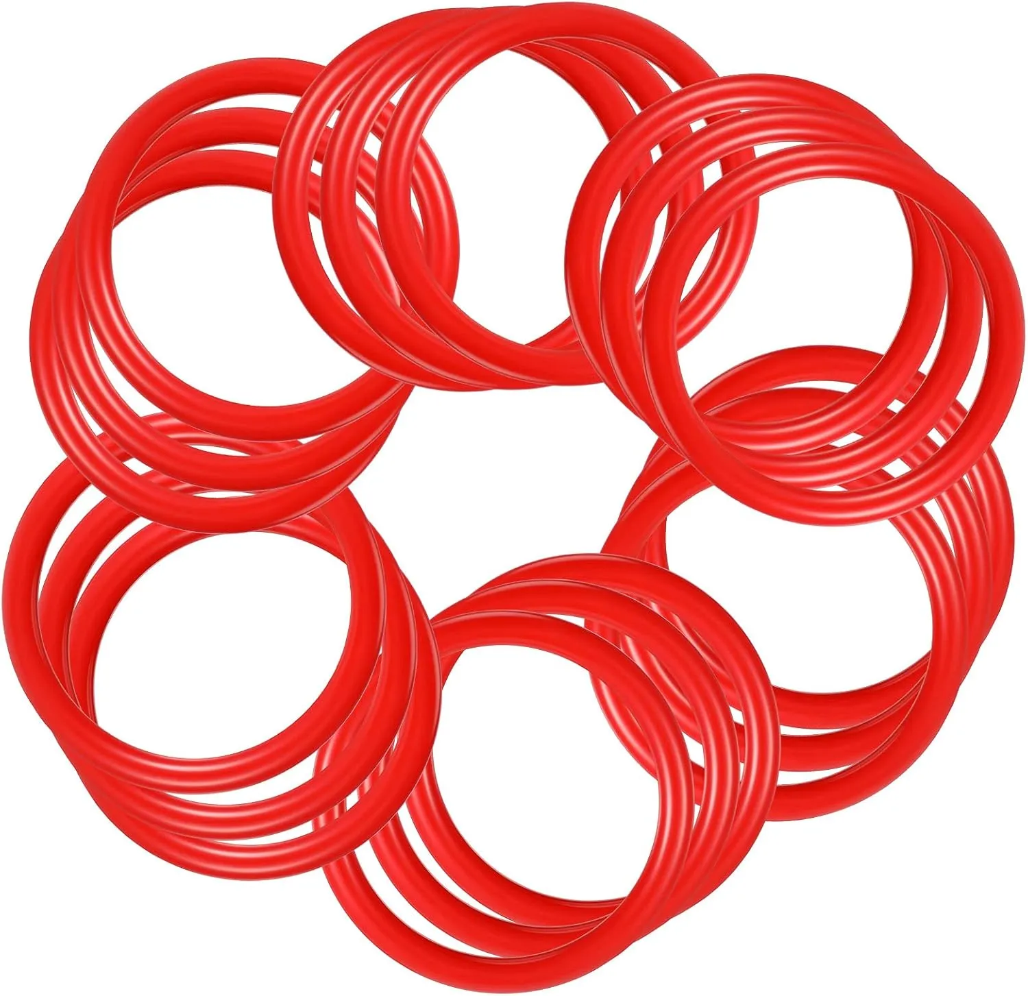 Meooeck 48 Pieces Plastic Ring Toss Rings 2.9 Inch Red Bottles Ring Toss Carnival Games for Adult Garden Backyard Outdoor Games