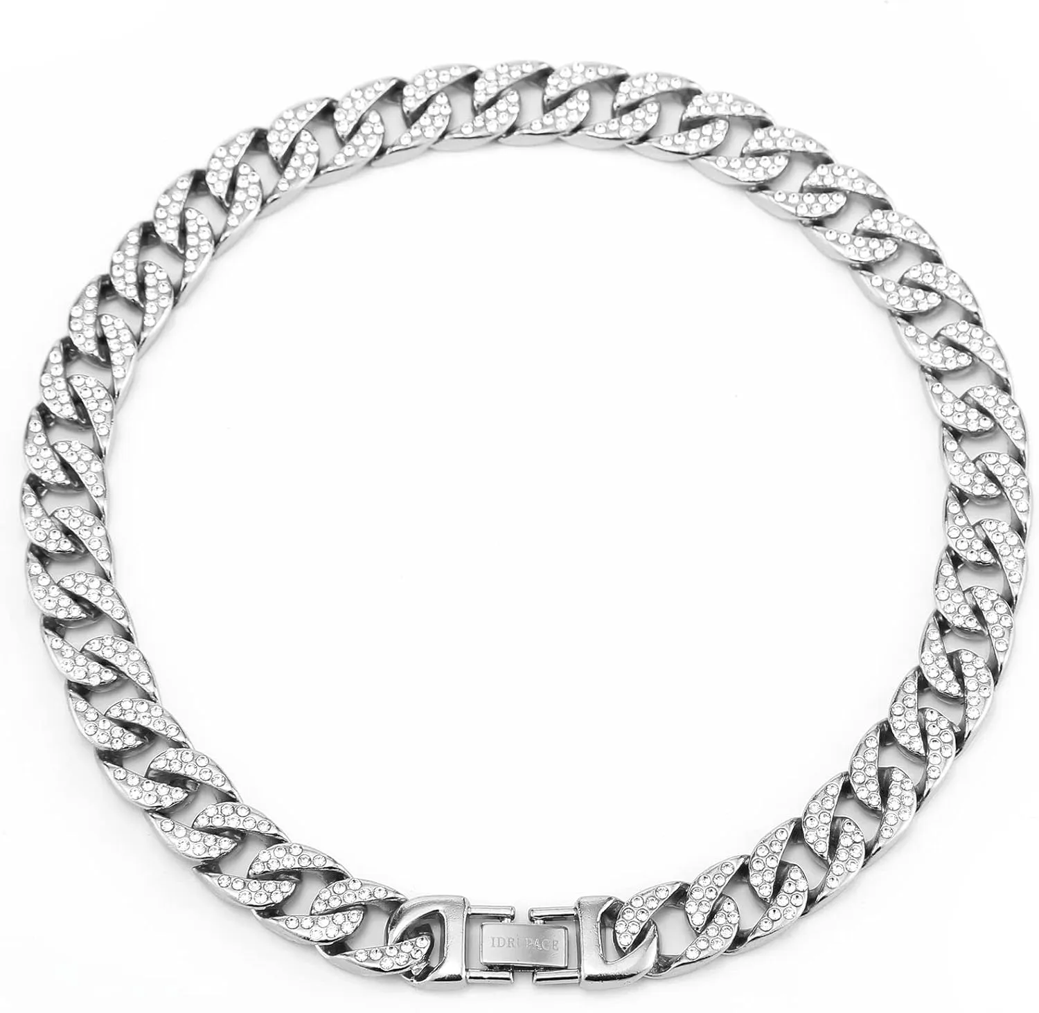Miami Mens Cuban Link Chain Silver Gold Plated Bling Cuban Necklace Diamond Chain for Men 13MM iced out chain Hip Hop Jewelry??8.5/18/20/24 Inch Length-With metal gift box.