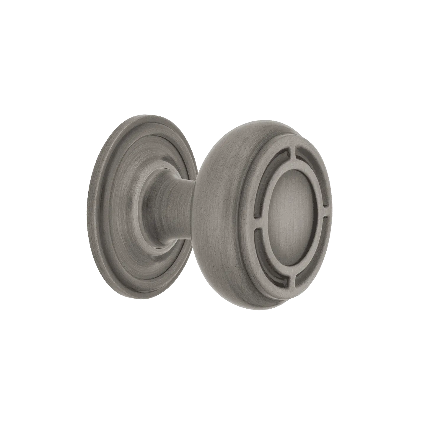 Mission Brass 1 3/8" Cabinet Knob with Classic Rose in Antique Pewter