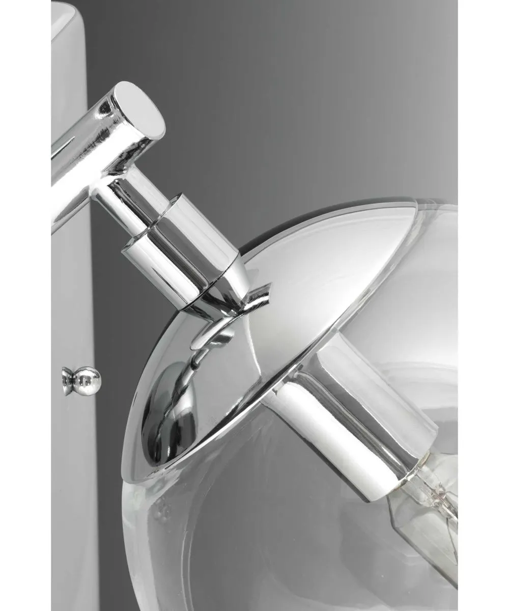 Mod 4-Light Clear Glass Mid-Century Modern Bath Vanity Light Polished Chrome
