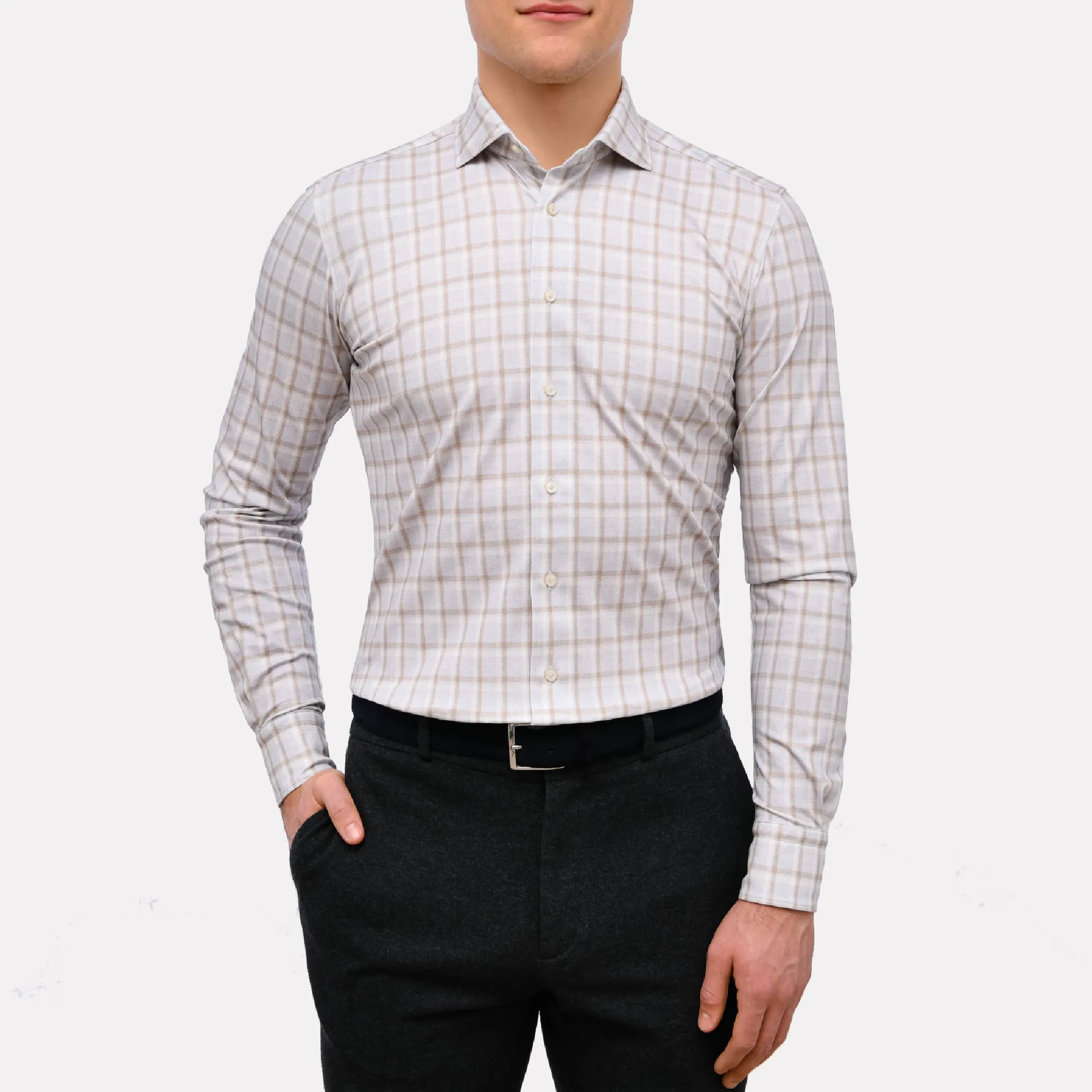 Modern 4Flex Stretch Knit Shirt / Light Grey