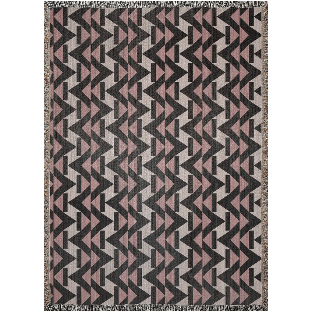 Modern Chevron Pattern Woven Throw Blanket