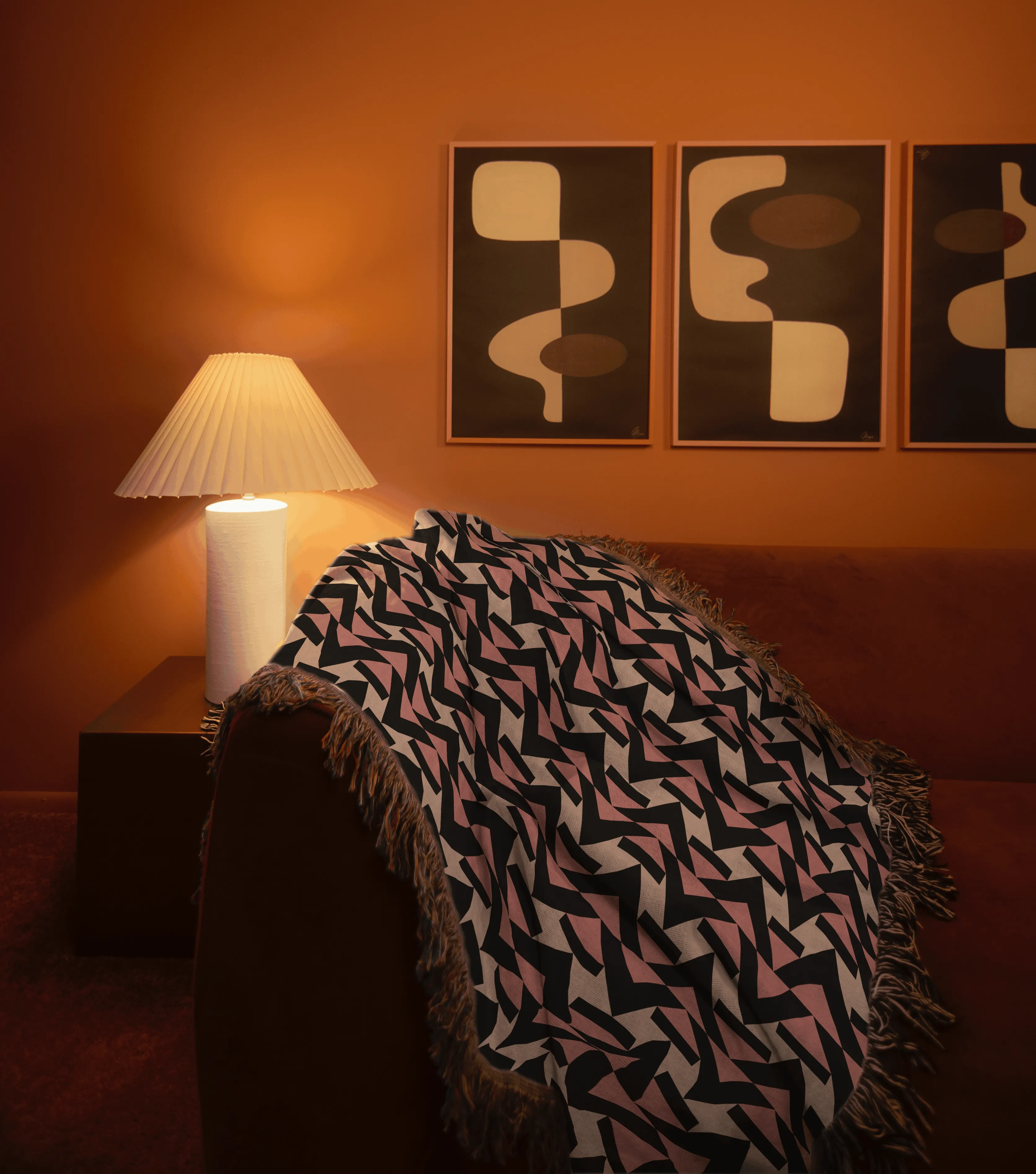 Modern Chevron Pattern Woven Throw Blanket