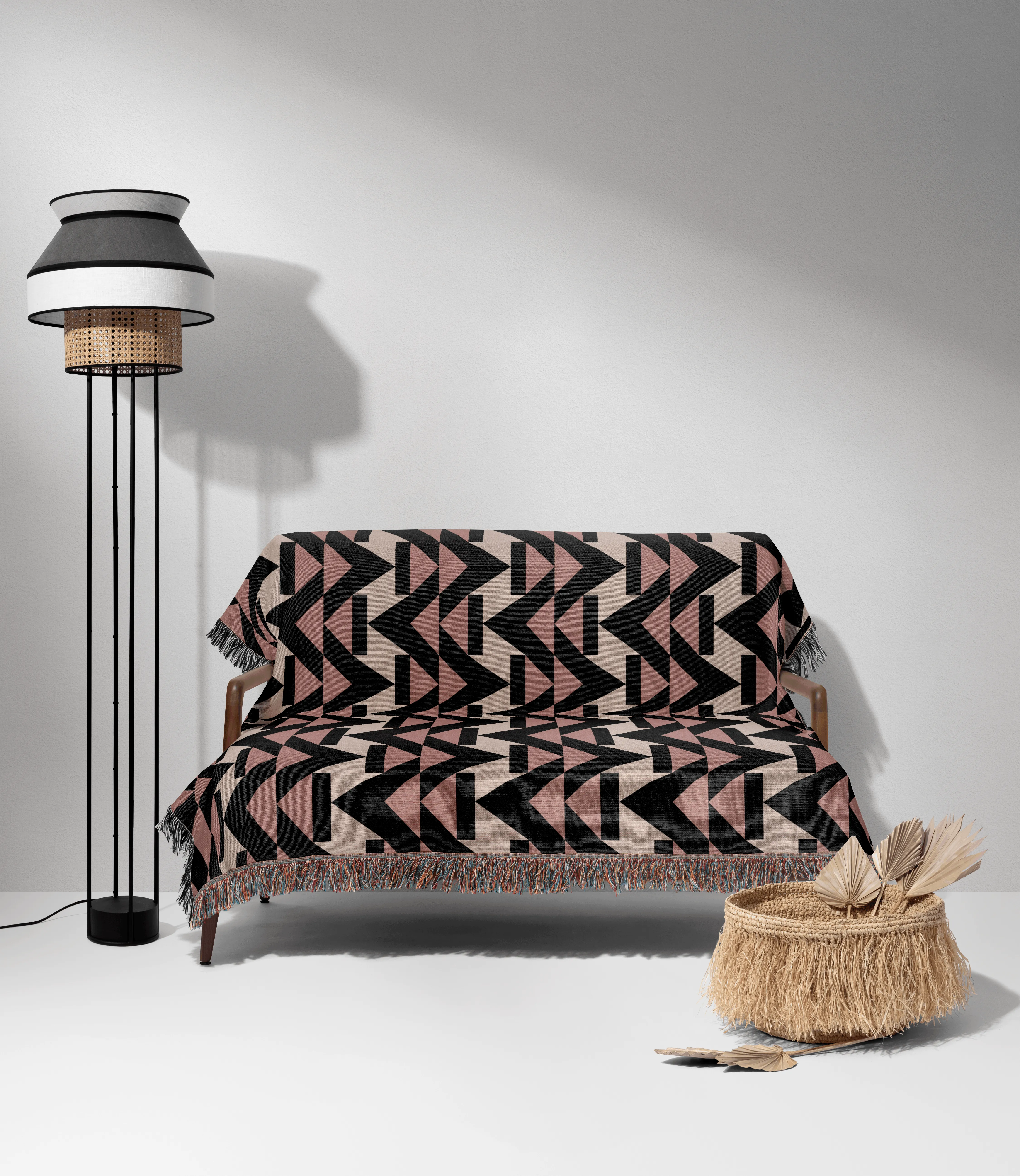 Modern Chevron Pattern Woven Throw Blanket