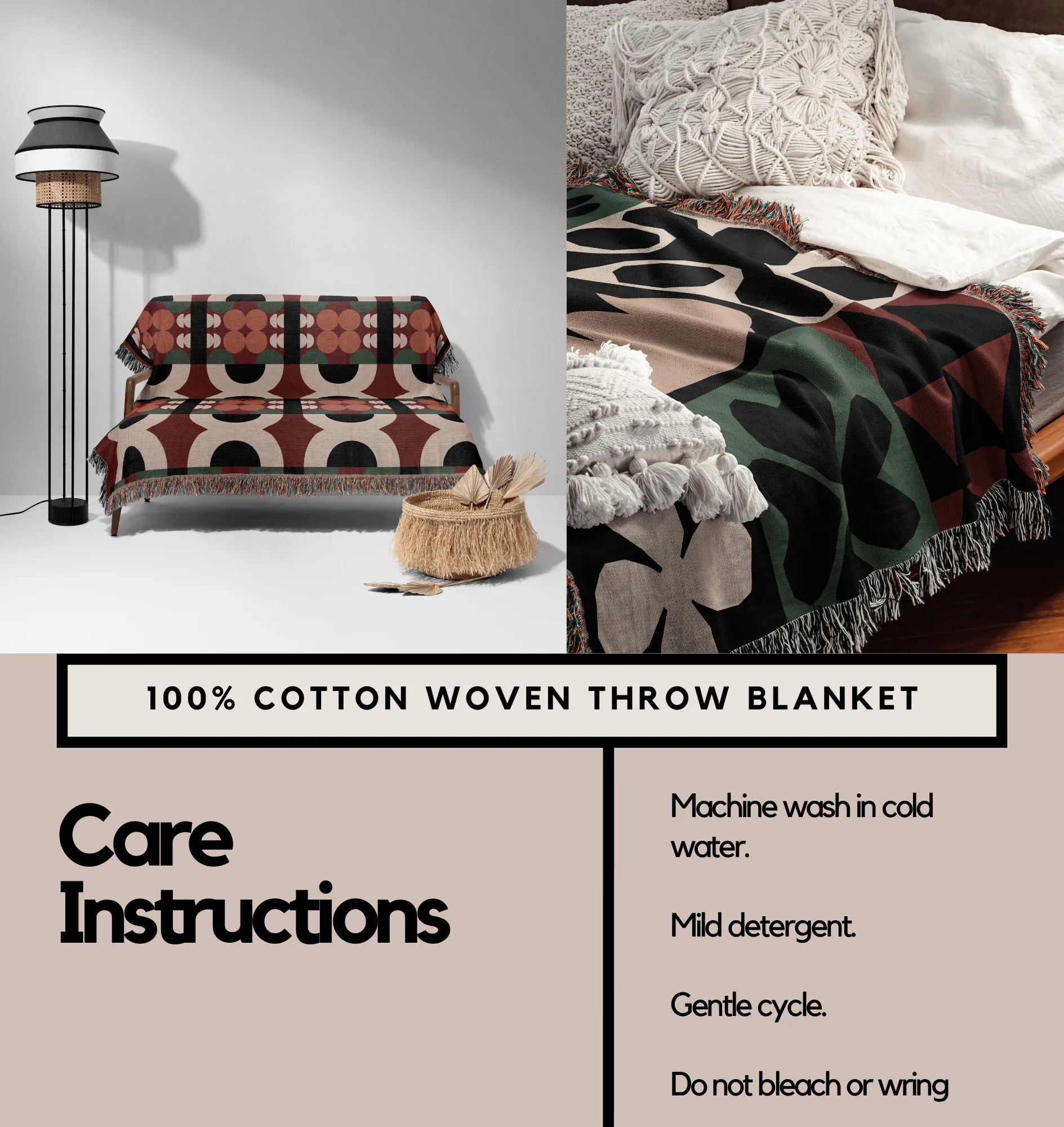 Modern Chevron Pattern Woven Throw Blanket