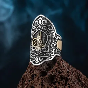 Ottoman Tugra Embroidered Zihgir Archer's Silver Ring