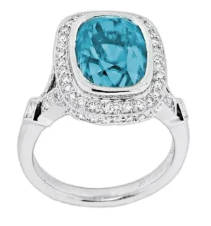 Oval Blue Zirconia Ring