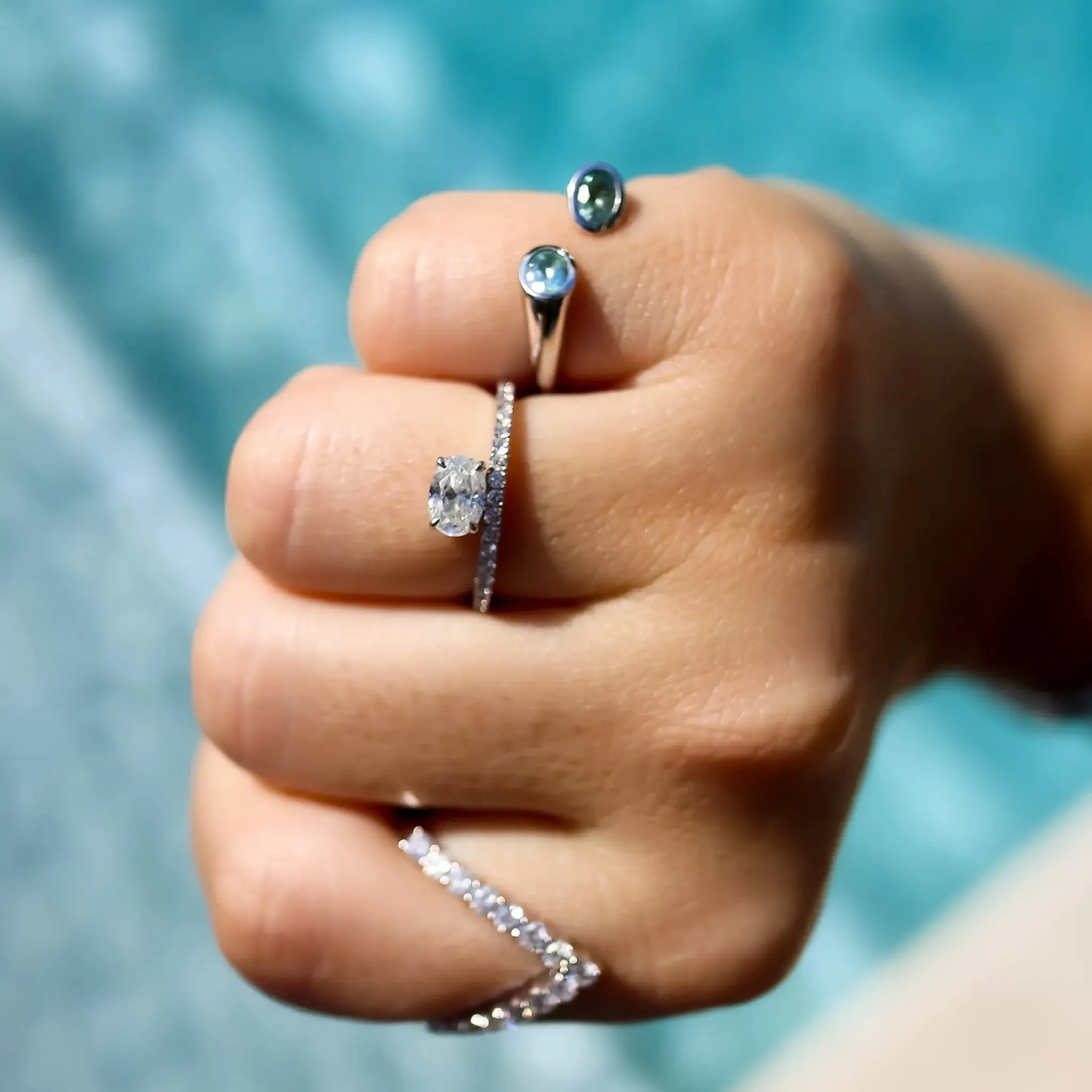 Oval Top Diamond Ring