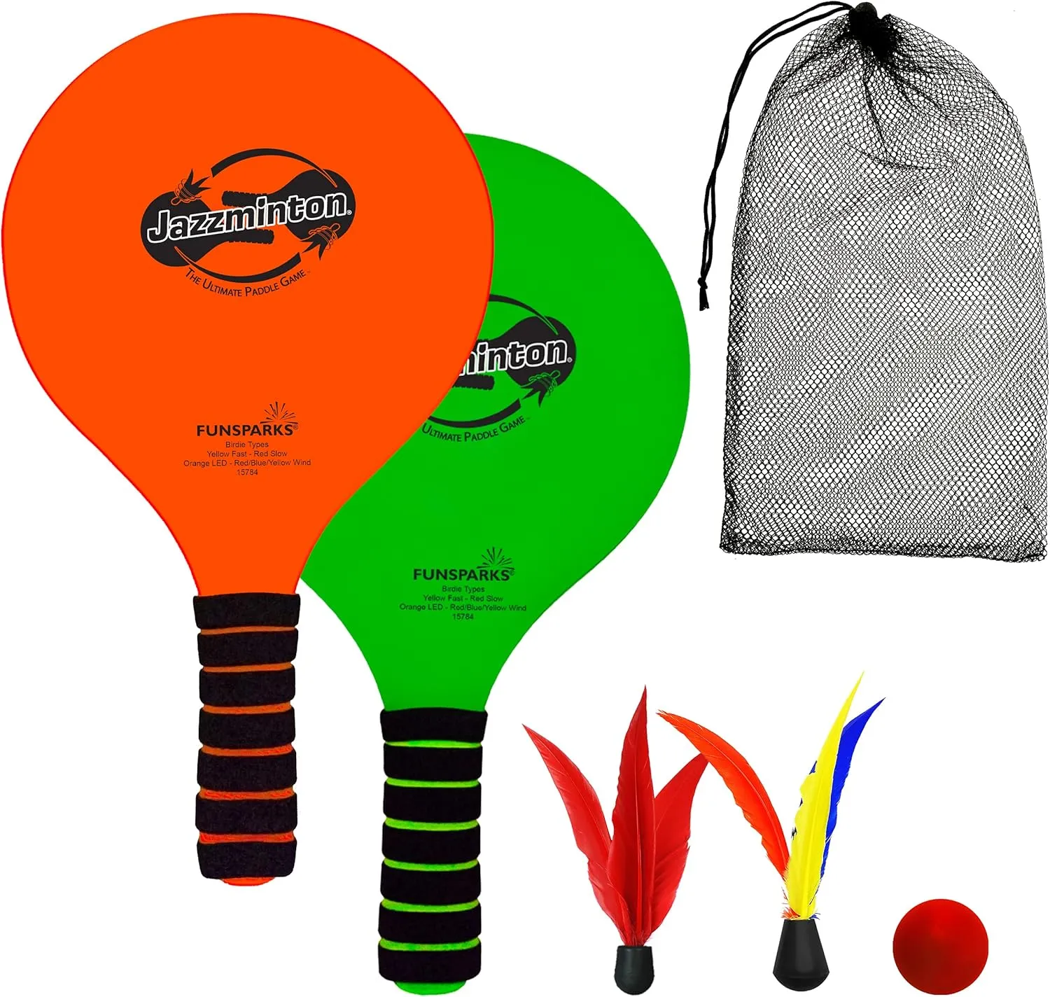 Paddle Ball Game Beach for Family and Friends, Memorial Memorial Day Day Games  2 Paddles, 2 Birdies, 1 Ball and Carry Bag  Wind Birdie Included for Windy Days
