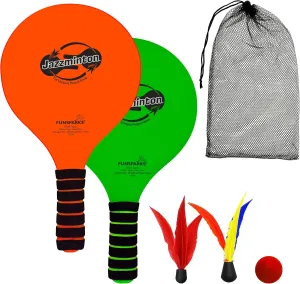 Paddle Ball Game Beach for Family and Friends, Memorial Memorial Day Day Games  2 Paddles, 2 Birdies, 1 Ball and Carry Bag  Wind Birdie Included for Windy Days