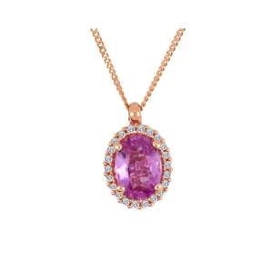 Pink Sapphire and Diamond Necklace