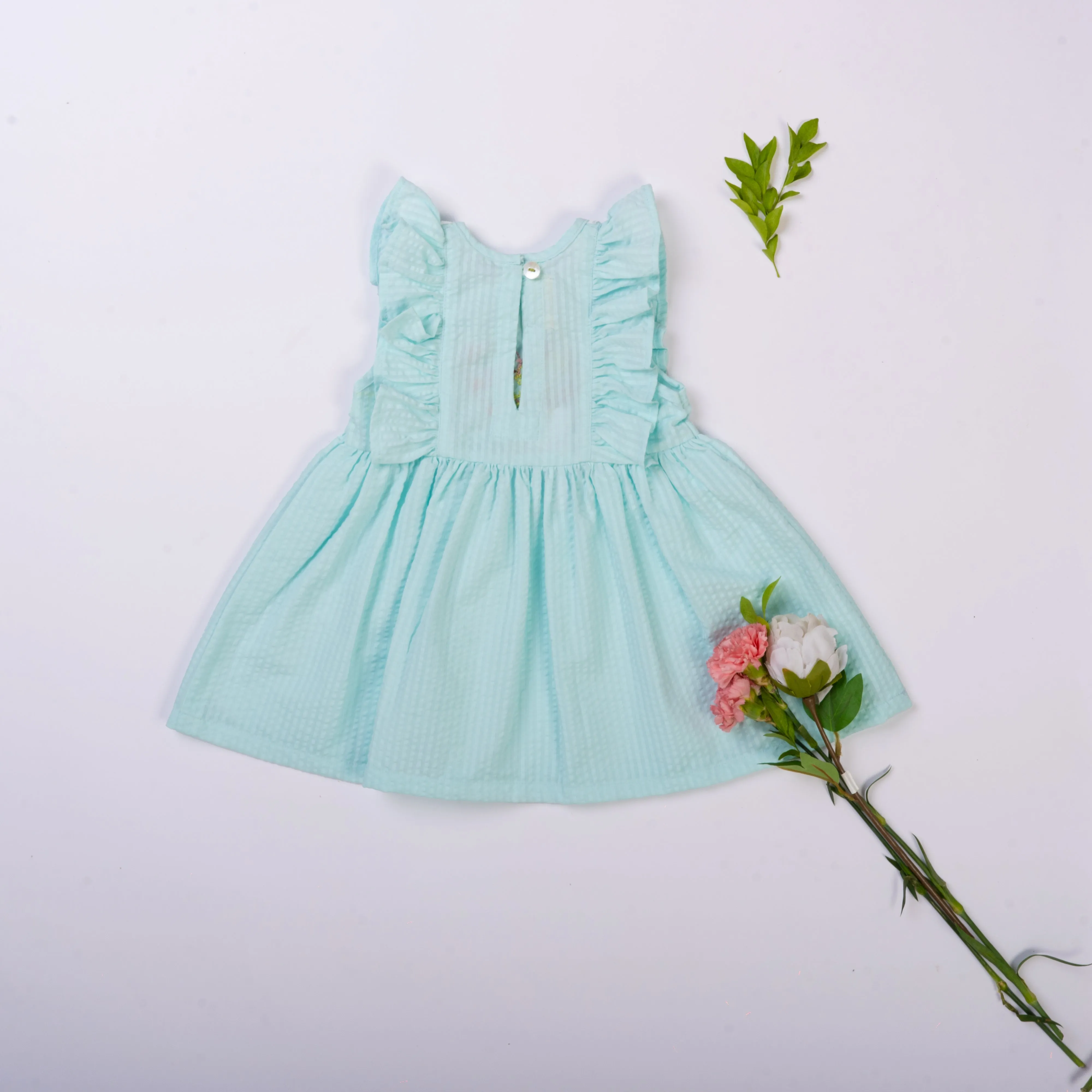 Powder Blue Heart Embroidered Dress