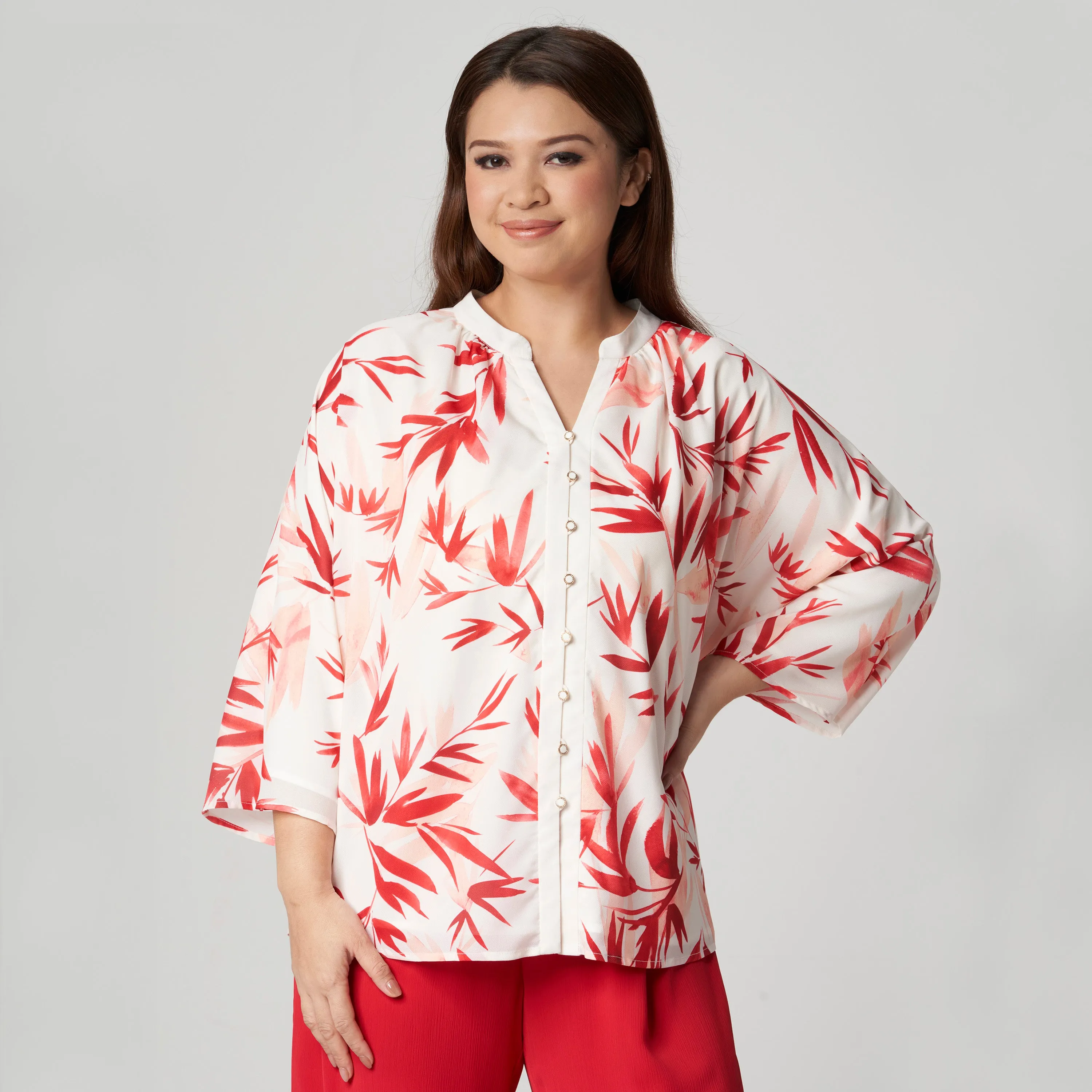 Printed Dolman Top