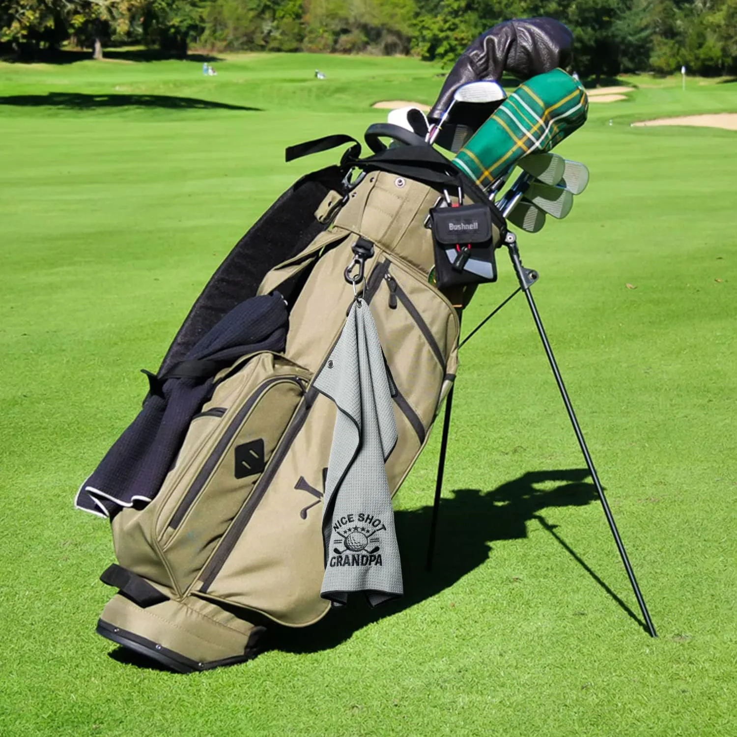 R HORSE 2Pcs Funny Golf Towel Gifts, Microfiber Embroidered Golf Towels for Bags with Clip, Sport Accessories Birthday for Men Women Golfer Fan