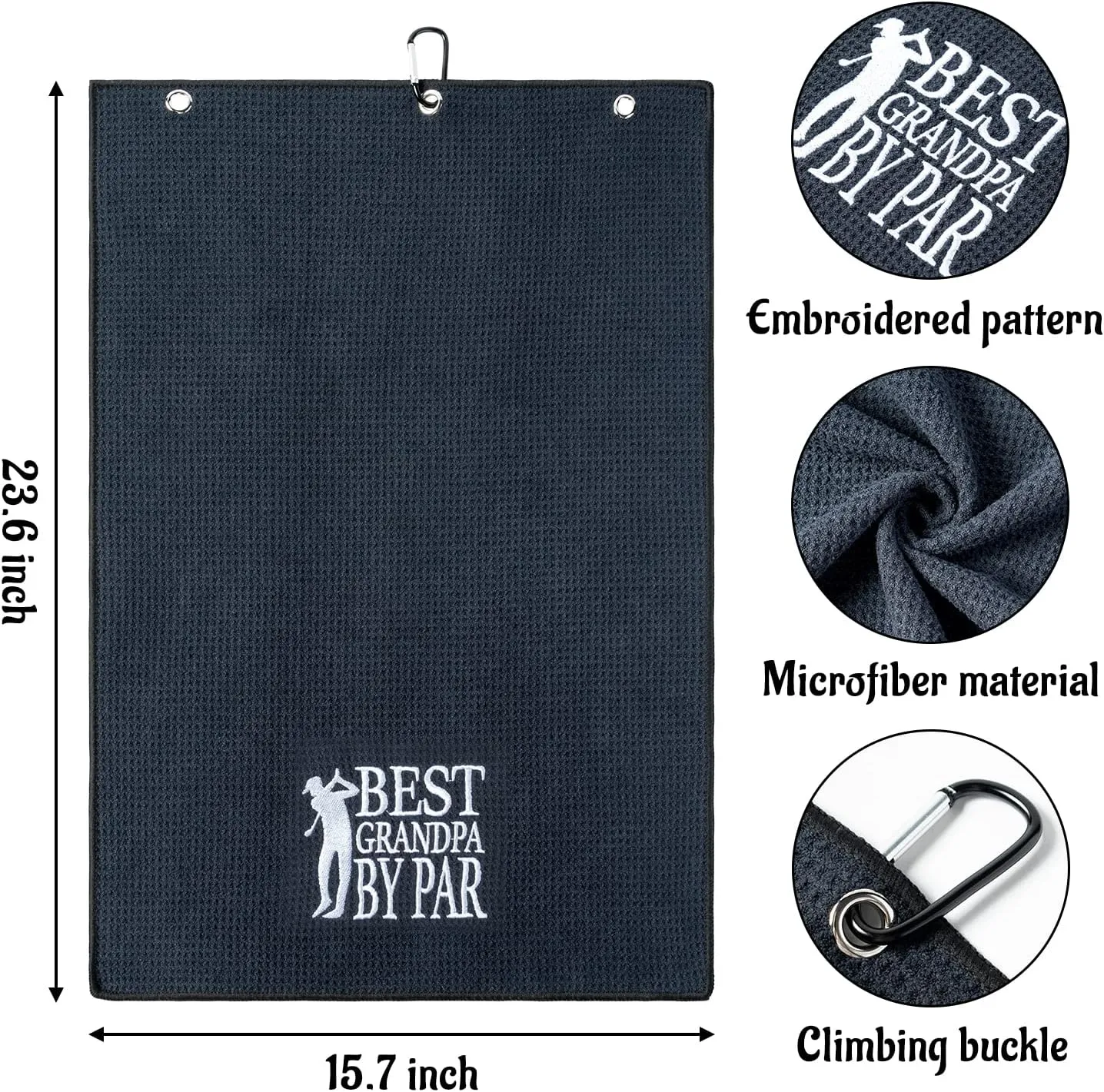 R HORSE 2Pcs Funny Golf Towel Gifts, Microfiber Embroidered Golf Towels for Bags with Clip, Sport Accessories Birthday for Men Women Golfer Fan