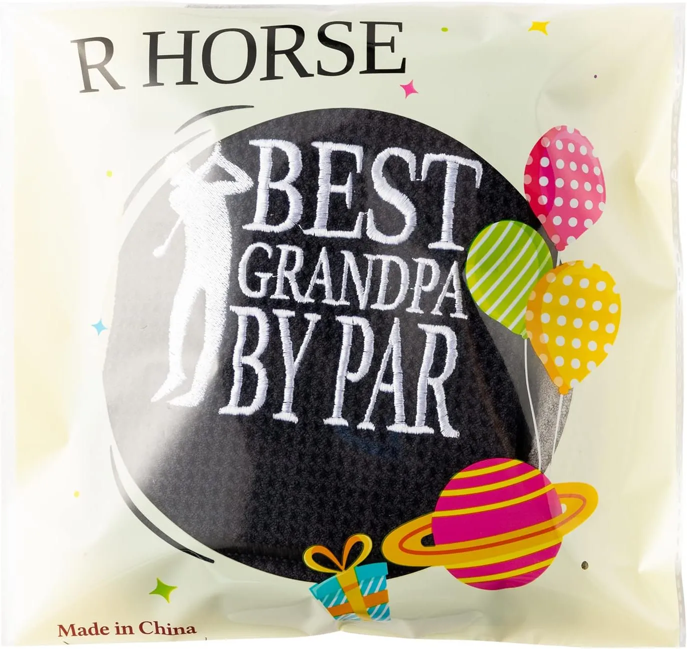 R HORSE 2Pcs Funny Golf Towel Gifts, Microfiber Embroidered Golf Towels for Bags with Clip, Sport Accessories Birthday for Men Women Golfer Fan