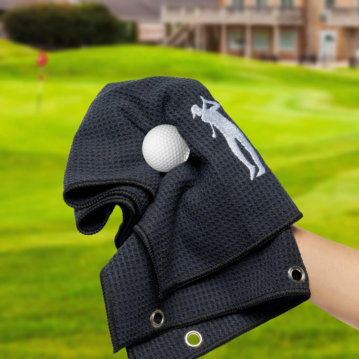 R HORSE 2Pcs Funny Golf Towel Gifts, Microfiber Embroidered Golf Towels for Bags with Clip, Sport Accessories Birthday for Men Women Golfer Fan