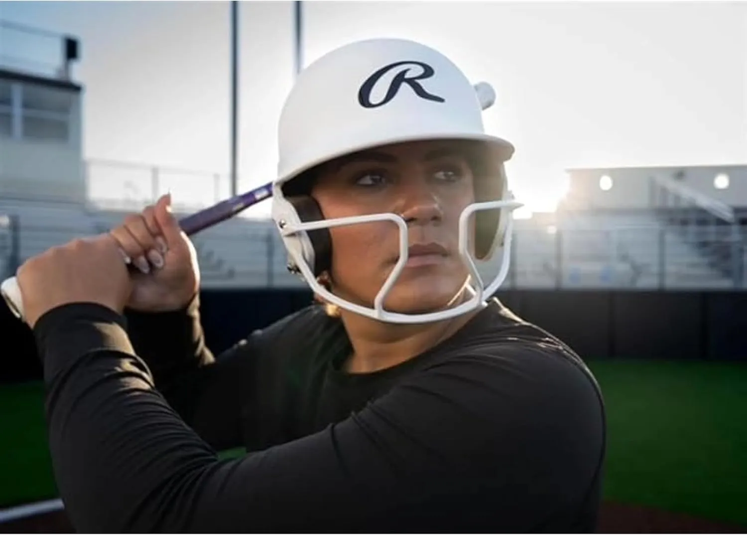Rawlings | MACH HI-VIZ Fastpitch Softball Batting Helmet | Face Guard Attached