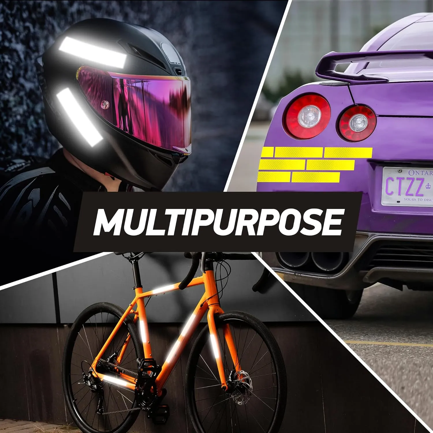 Reflective Stickers | 3M Diamond Grade | Yellow | 1.25 x 6 | 5-Pack | Reflective Safety Tape for Helmets, Cars, Mailboxes & More