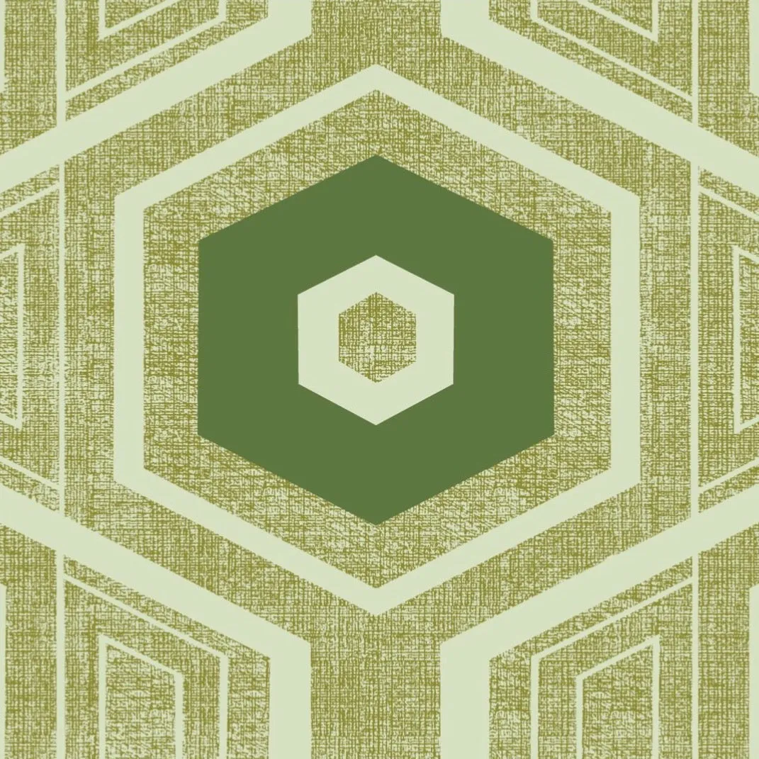 Retro Textured Polygon. Green