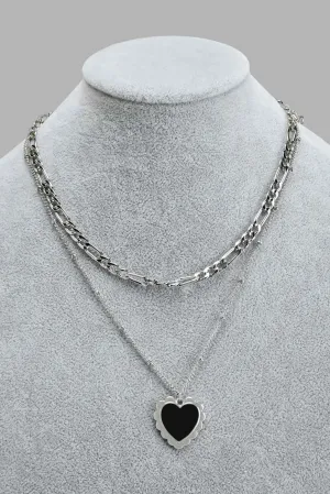 Silver Necklace For Women (2 Piece)