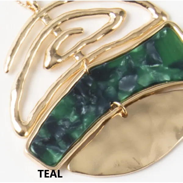 Boho Chic Hammered Necklace in Wild Tropic Design by Simply Noelle