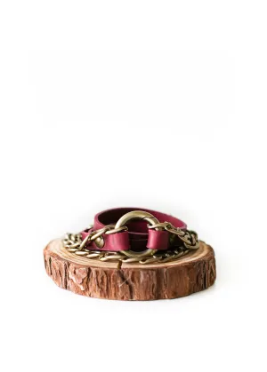 Small Ring Leather Bracelets with Chain - All colors