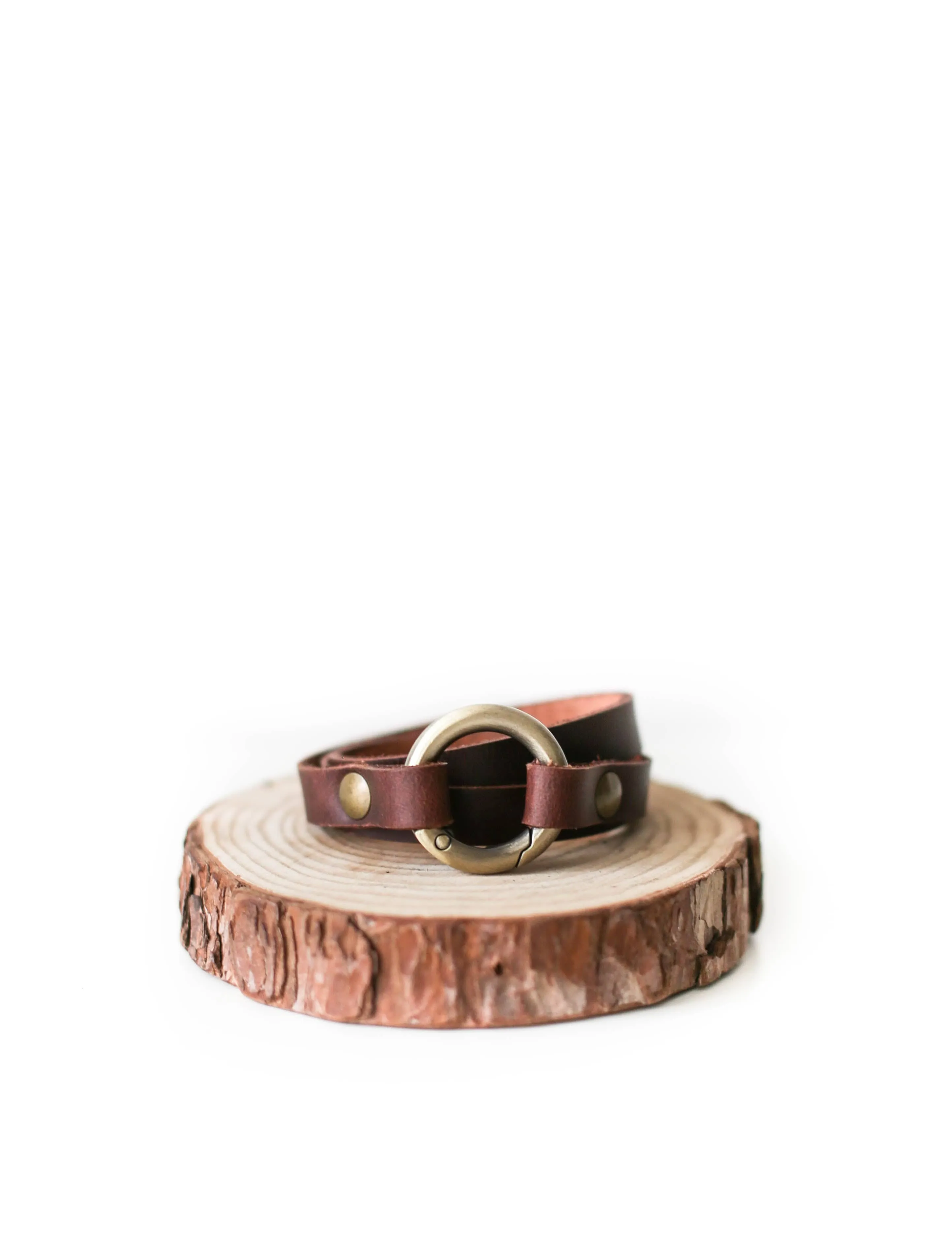 Small Ring Leather Bracelets with Chain - All colors