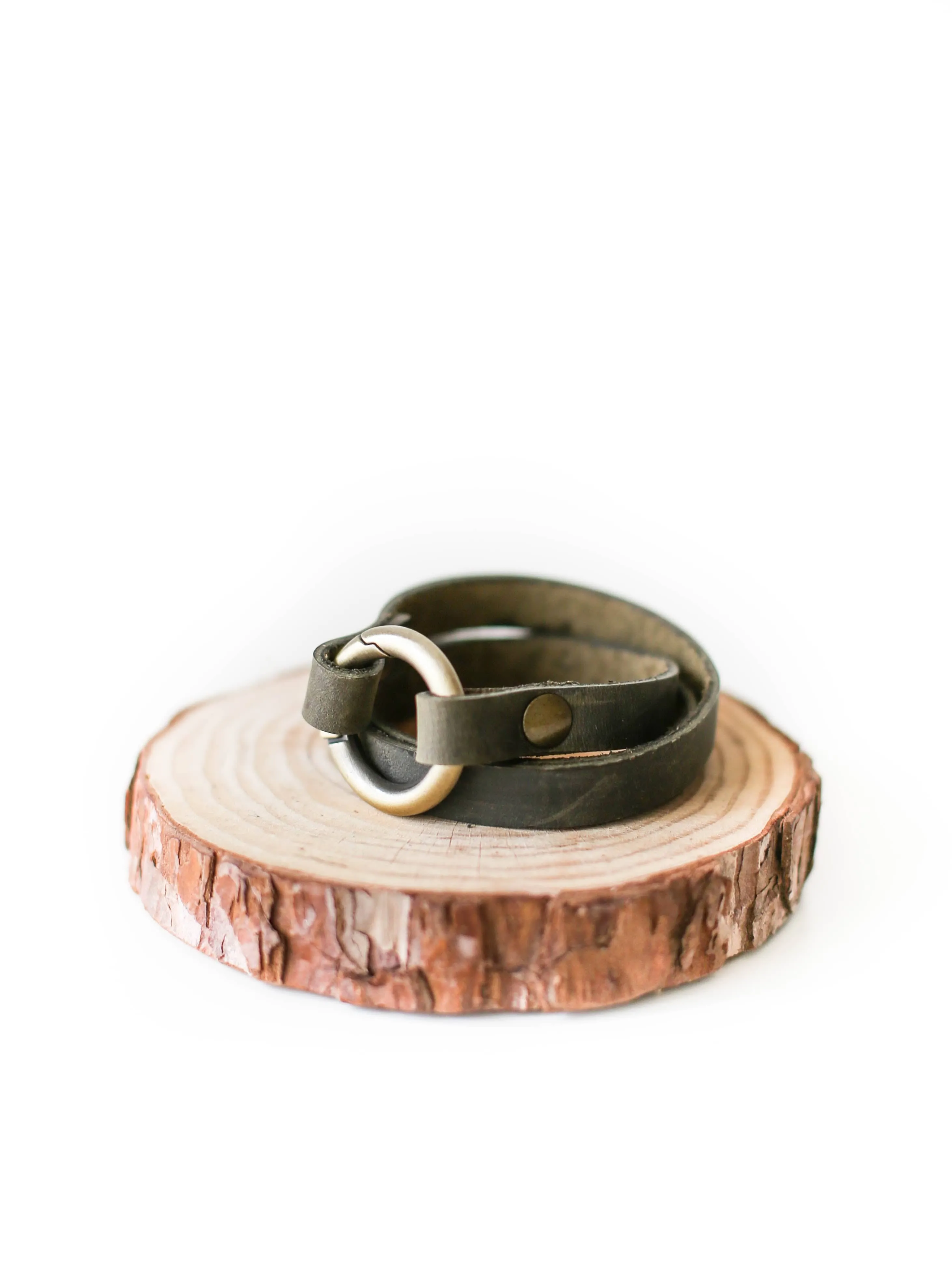 Small Ring Leather Bracelets with Chain - All colors
