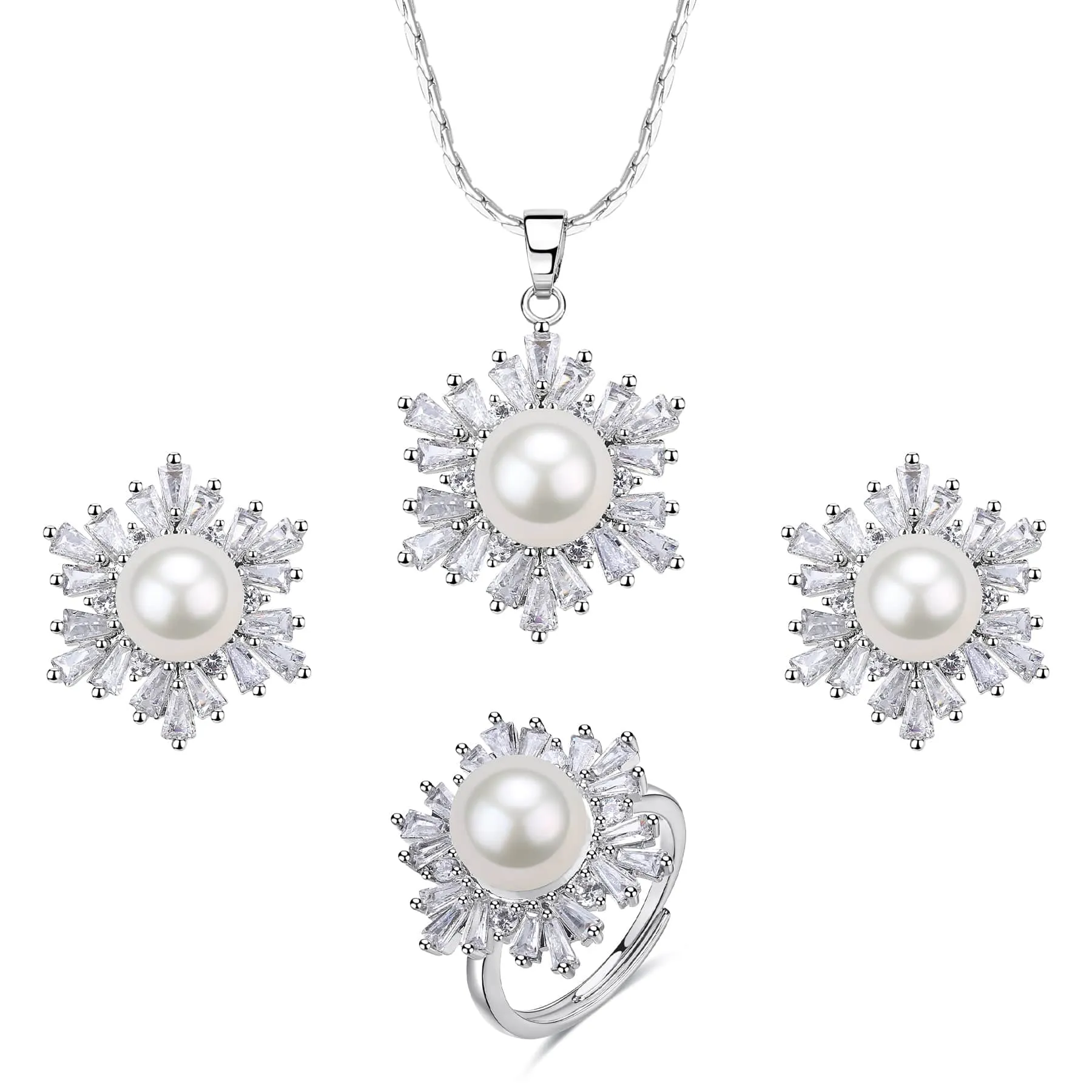 Snowflake Freshwater Pearl Jewelry Set