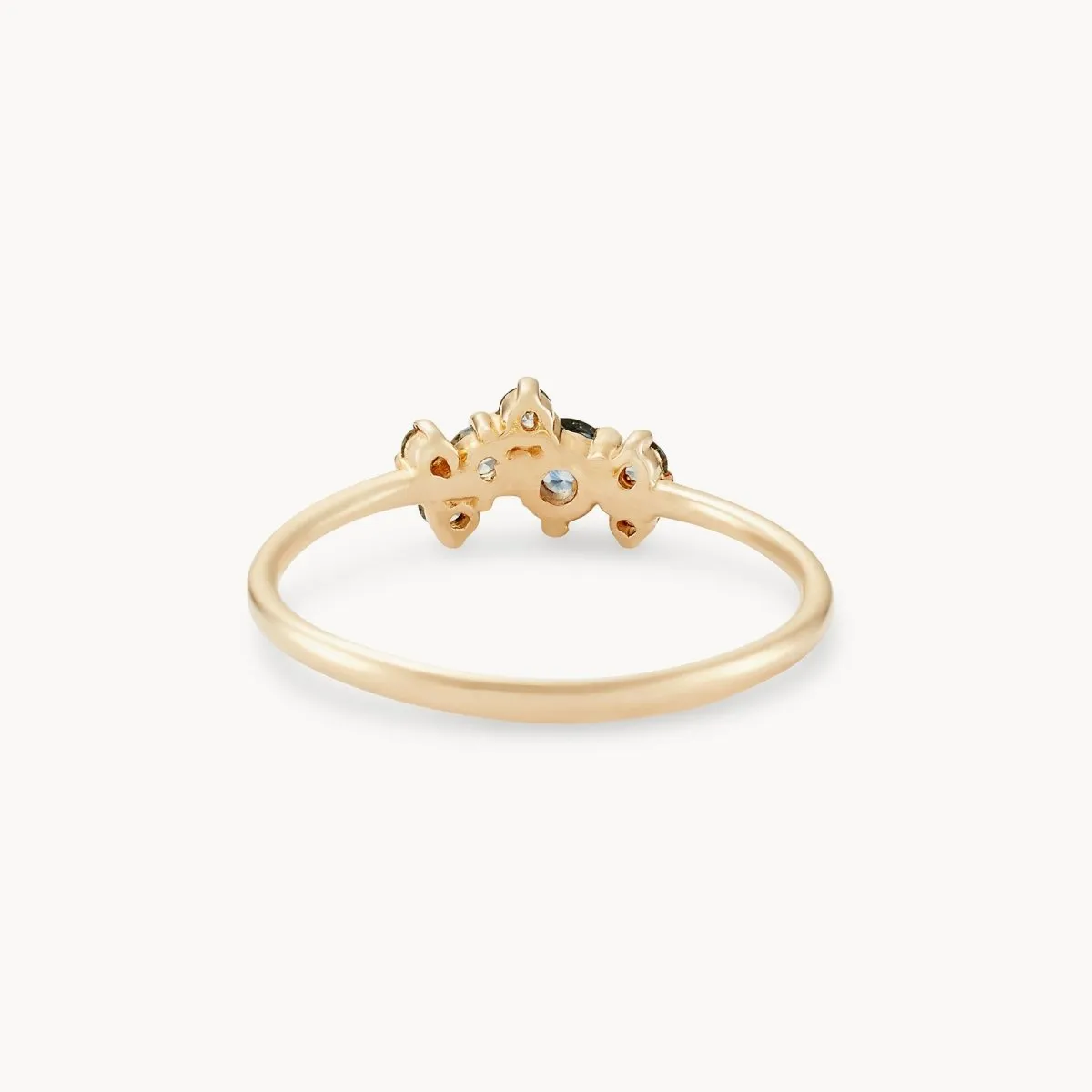 tie dye something blu ring - 14k yellow gold, blue and white sapphires
