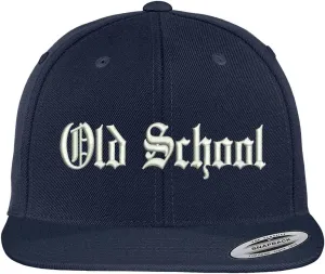 Trendy Apparel Shop Old School Old English Embroidered Flat Brim Classic Snapback Cap