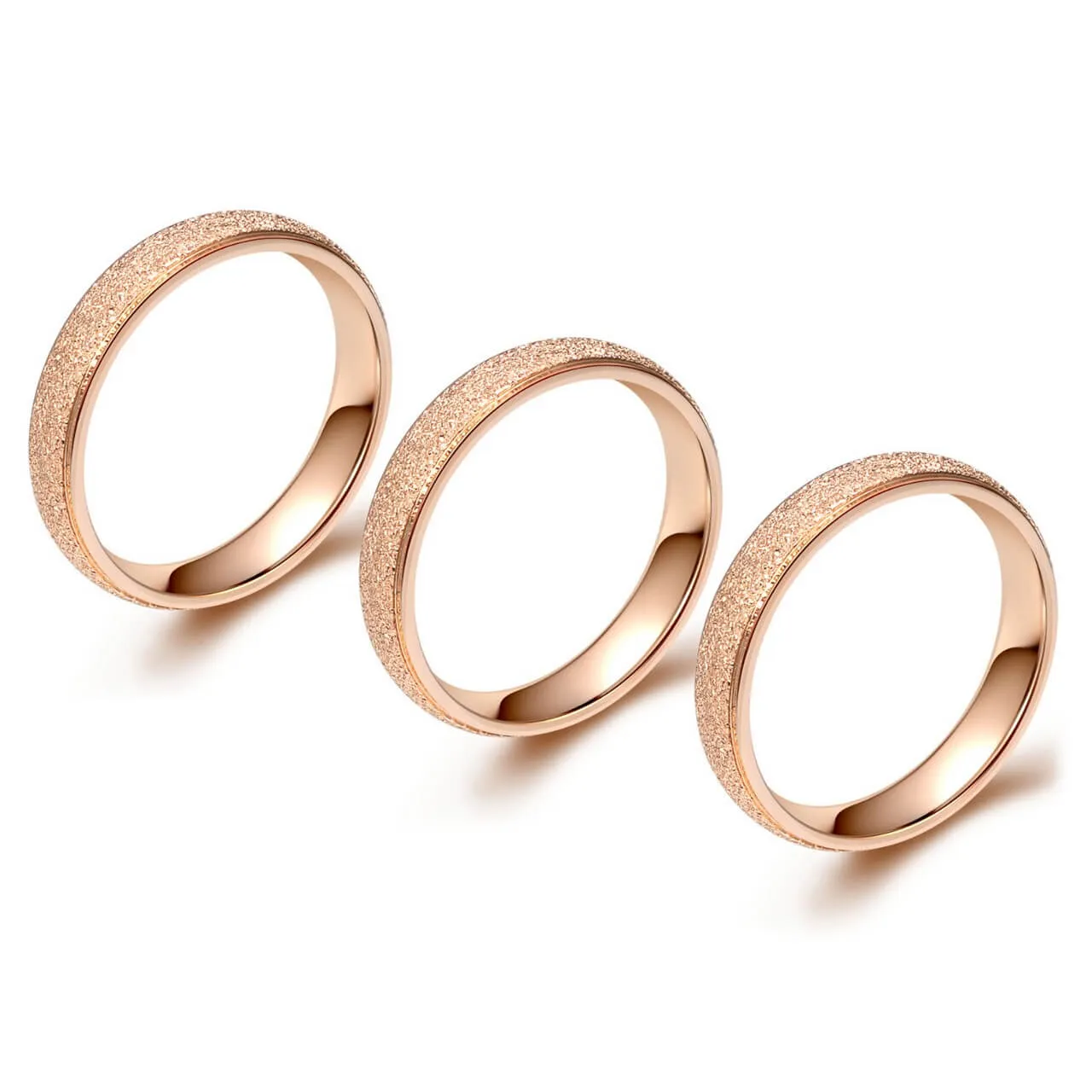 Women's 4mm Matte Band Knuckle Finger Stackable Ring | Jovivi