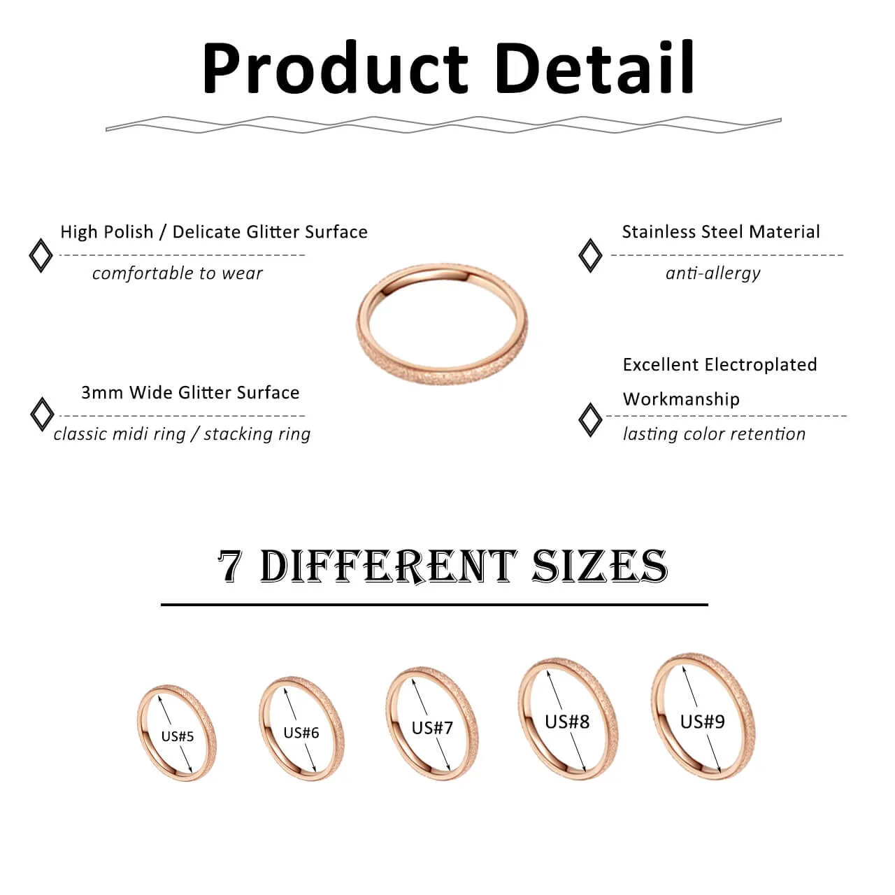Women's 4mm Matte Band Knuckle Finger Stackable Ring | Jovivi