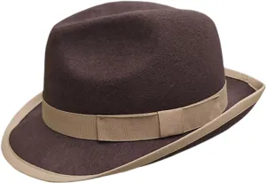 Wool Fedoras Hat Ribbon Decorated Hat Stylish Woolen Hat Warm Wool Hat Trendy Hat for Outdoor Activity Brown