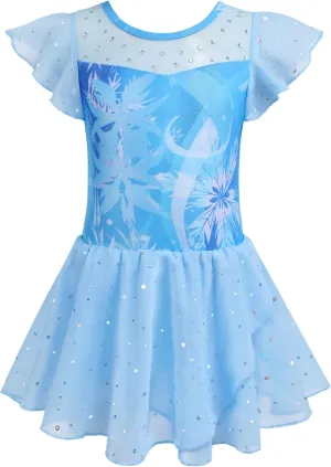 Zaclotre Girls Ballet Leotards Ruffle Sleeve Sparkle Dance Leotard Toddler Ballerina Dress Outfits